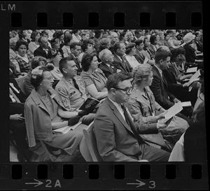Audience at Billy Graham crusade at Boston Garden