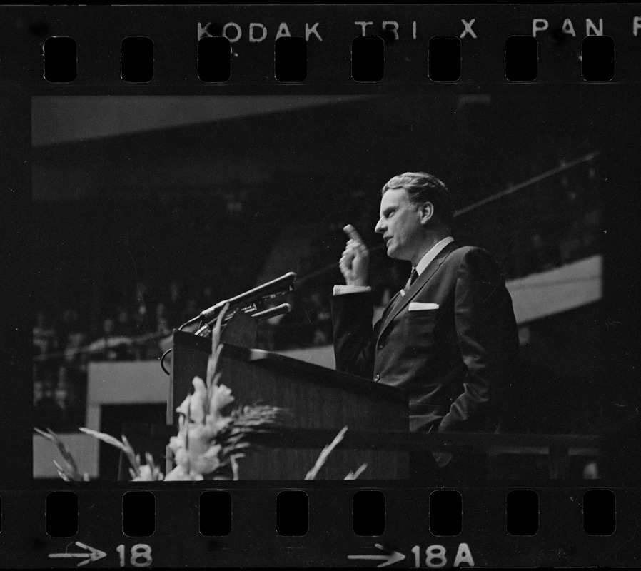 Billy Graham speaking at Boston Garden