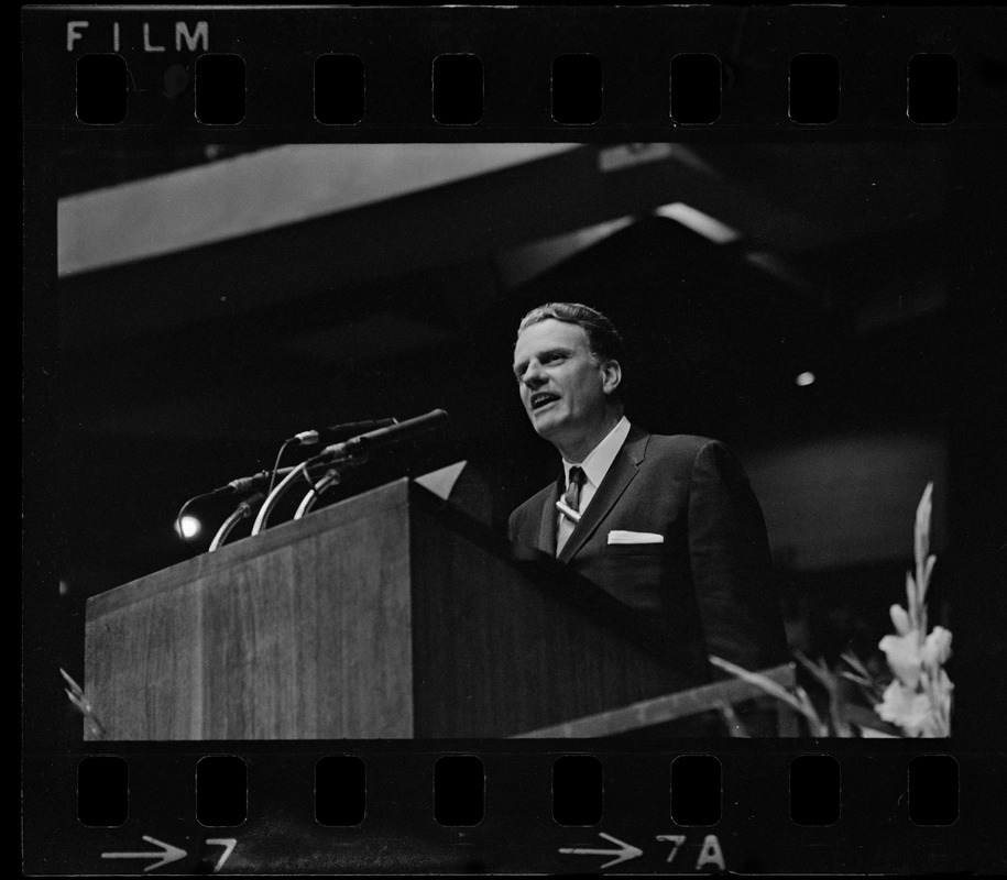 Billy Graham speaking at Boston Garden