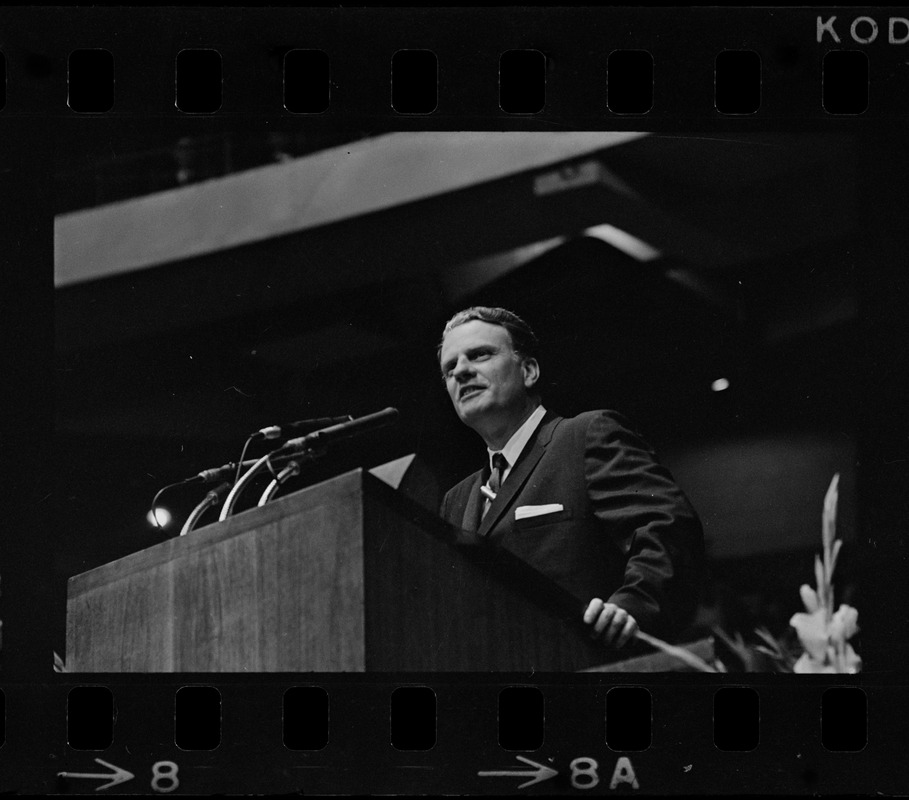 Billy Graham speaking at Boston Garden