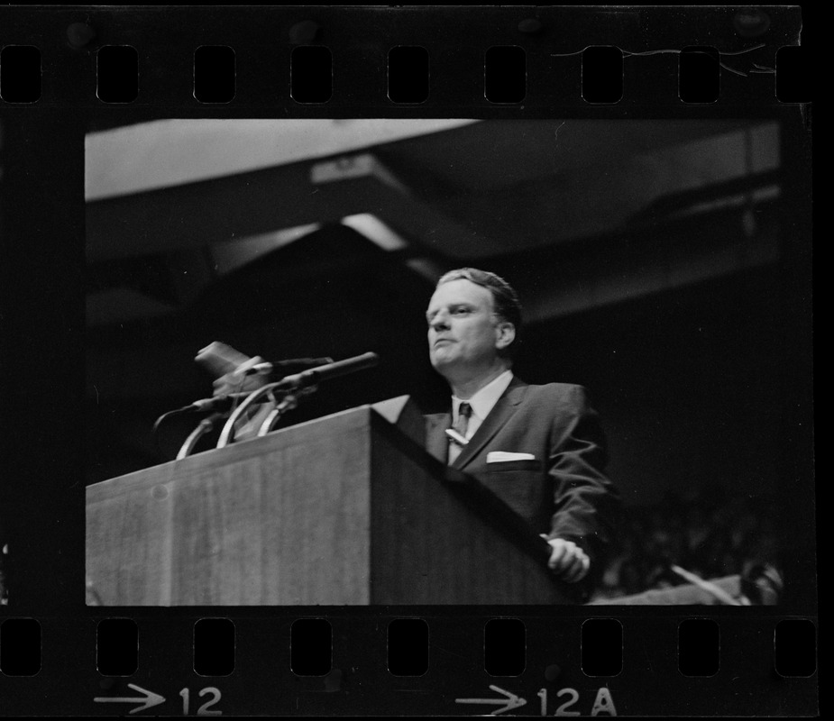 Billy Graham speaking at Boston Garden