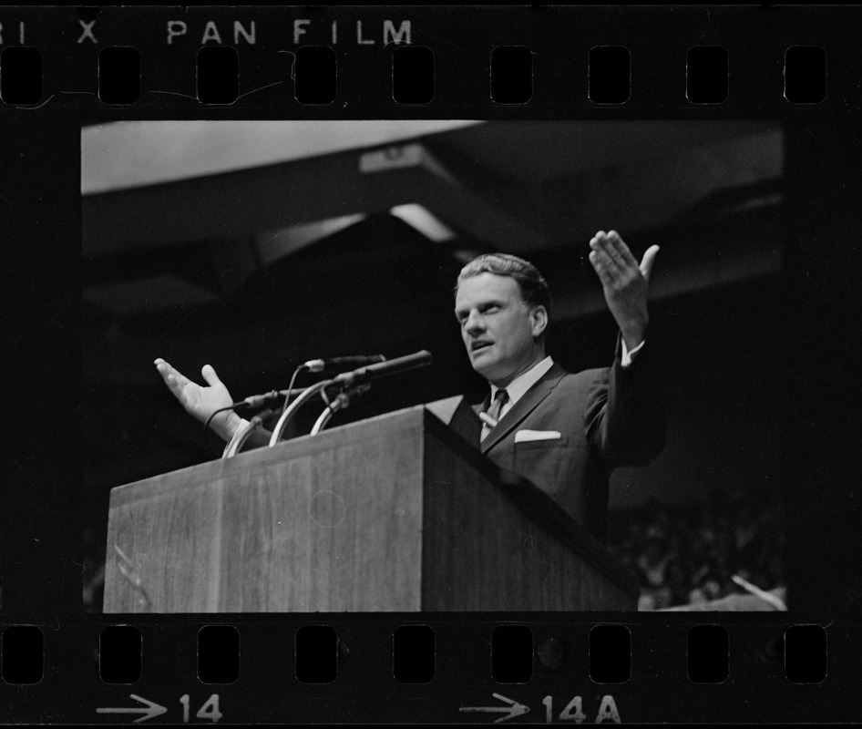 Billy Graham speaking at Boston Garden - Digital Commonwealth