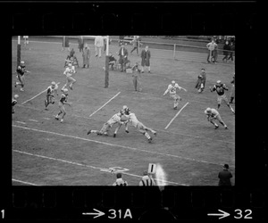 Football player getting tackled