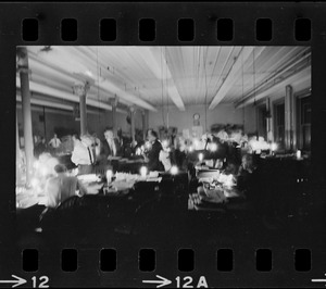 Office with many desks during Boston blackout