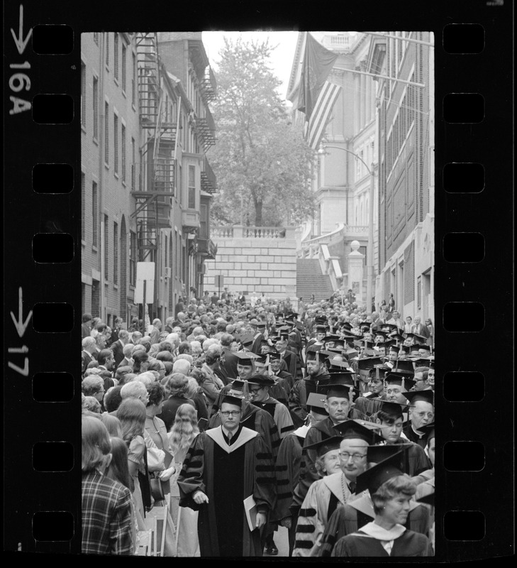 Academic procession during Suffolk University graduation