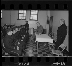 Mayor White meets with l l new police officers assigned to the Brighton Division