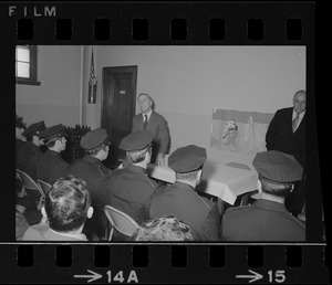 Mayor White meets with l l new police officers assigned to the Brighton Division