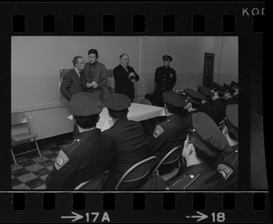 Mayor White meets with l l new police officers assigned to the Brighton Division