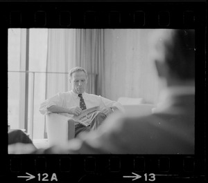 Mayor Kevin White the day after winning in the primaries, sitting in his office
