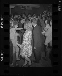 Crowds at Boston Mayor Kevin White's election night party at the Bradford Hotel for primary race for governor of Massachusetts