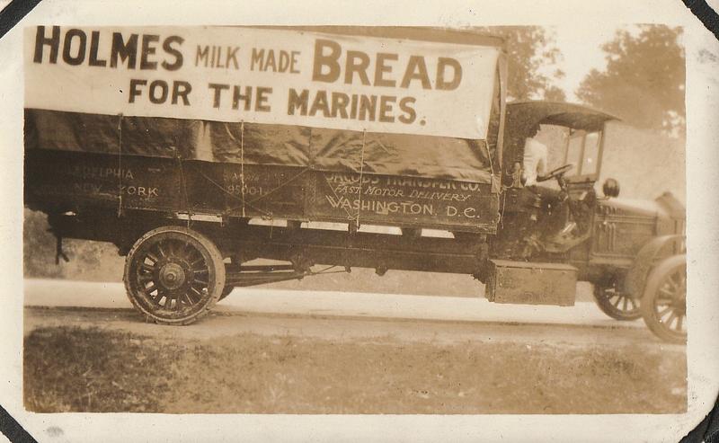 Holmes milk made bread for the Marines, U.S. Marine Corps encampment, Gettysburg, PA