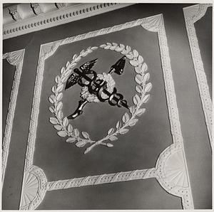 Emblem on the wall of the Massachusetts State House