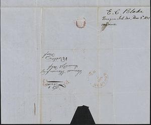 E. C. Blake to Samuel Warner, 3 November 1851