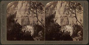 Megaspelaeon monastery, richest in all Greece, built into the rugged cliffs below Mt. Chelmos