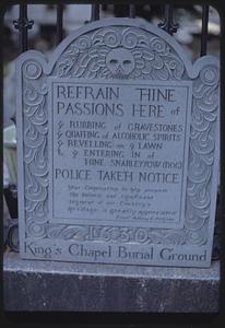 King's Chapel Burial Ground sign