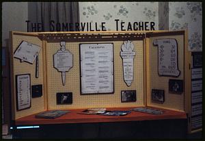Board with displays headed "The Somerville Teacher"