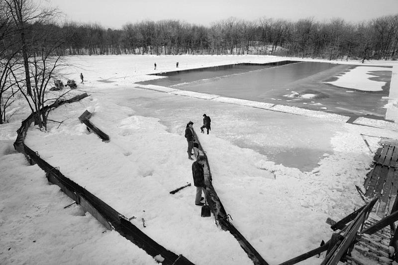 Cutting ice, Monte's Pond, Easton, MA Digital Commonwealth