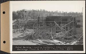 Contract No. 56, Administration Buildings, Main Dam, Belchertown, patrol building, looking southerly, Belchertown, Mass., Nov. 10, 1937