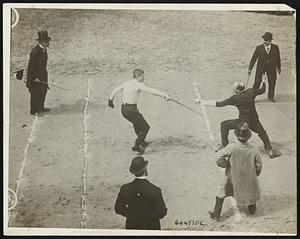 Duel of Prominent [illegible]. The duel between Mssrs. Berger and Breitmayer in which the former was injured