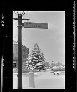 Market Square lights and snow