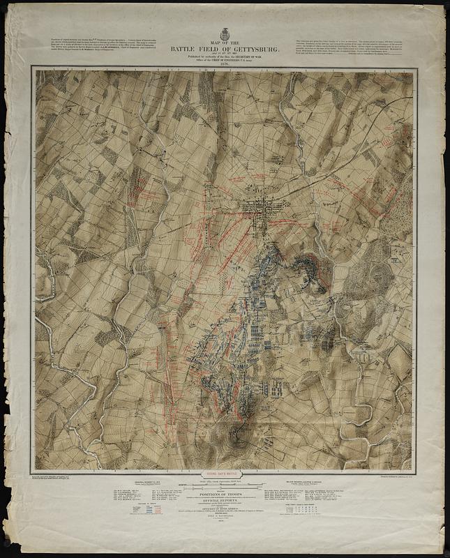 Map of the battle field of Gettysburg
