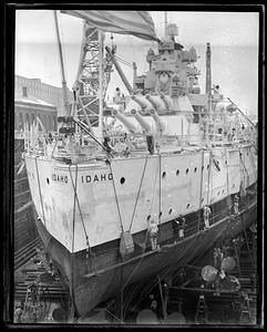 USS Idaho in drydock