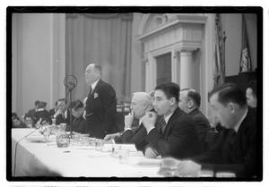 Boston Parks Football Leagues 1937 event, Commissioner William Long seated in center