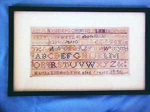 American needlework alphabet sampler