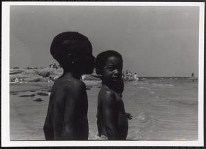 Ronald Monroe and Damien Pappas at the beach