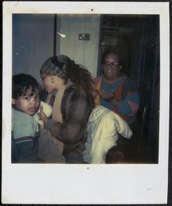 Two women and a child