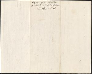 George W. Coffin to Thomas L. Winthrop, 21 April 1836
