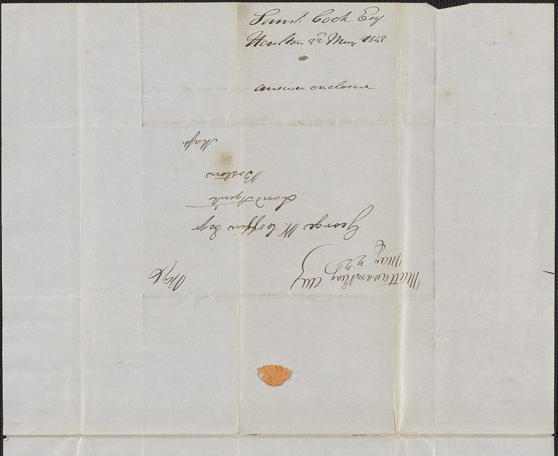 Samuel Cook to George Coffin, 22 May 1848 - Digital Commonwealth