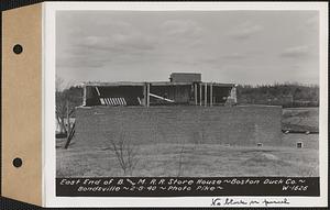 East end of Boston and Maine Railroad storehouse, Boston Duck Co., Bondsville, Palmer, Mass., Feb. 8, 1940