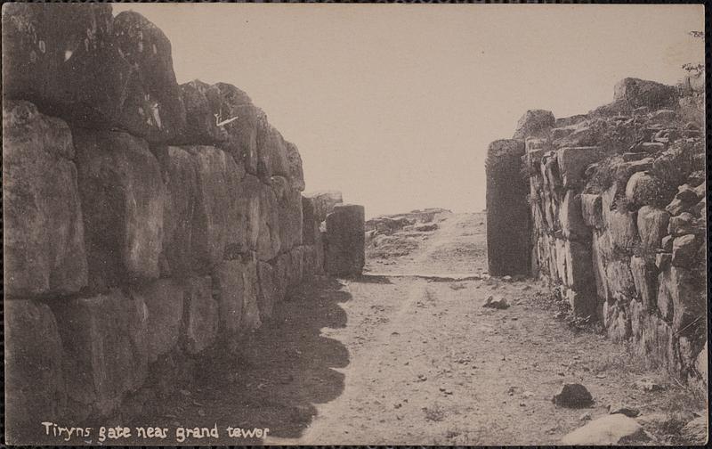 Tiryns gate near grand tower