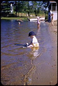 Child playing in water, Monponsett