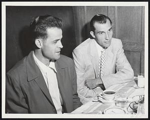 Ex-Indians, Now Snarling Tigers- Infielder Ray Boone (left) and Pitcher Dick Weik, former Cleveland hirelings, now doing their stuff for the Detroit Tigers who are in town battling the Red Sox. Boone, who always shines in Boston, had two hits is last night's victory over the Sox.