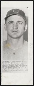Tops Dodgers--Rookie Bob Schultz (above) today pitched the Chicago Cubs to a 2 to 1, nine-hit victory over the Brooklyn Dodgers at Ebbets Field in the only National League day game. He now has three victories against one defeat.