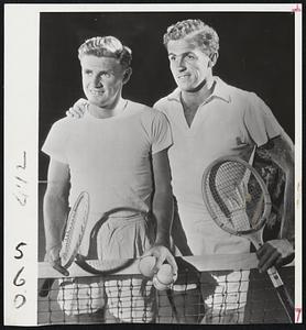Await Start of Pro Tennis Careers- Frank Sedgman, left, and Ken McGregor, who won the Davis Cup for Australia last week as amateurs, will make their professional debut tonight in Los Angeles against Jack Kramer and Pancho Segura. They will appear in Boston, Feb. 9 and 10.