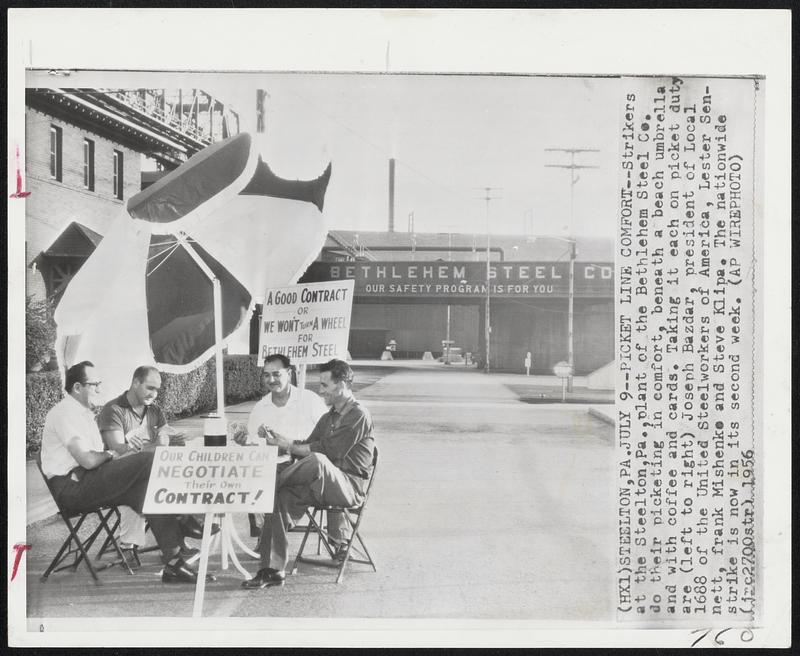Picket Line ComfortStrikers at the Steelton, Pa., plant of the