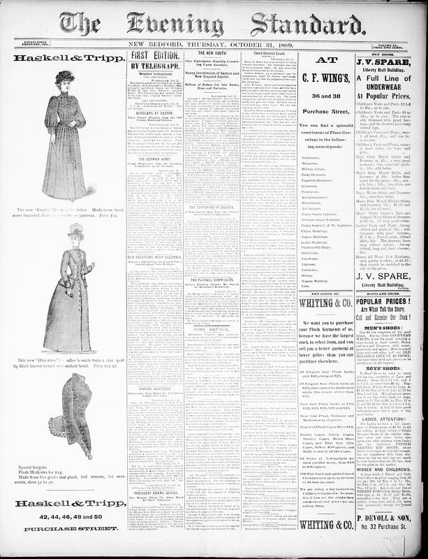 Evening Standard. October 31, 1889 - Digital Commonwealth