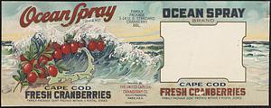 Ocean Spray Brand Fresh Cranberries 1/14 U.S. Standard Cranberry BBL. Can Label