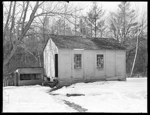 Sudbury Department, Lake Cochituate, Foreman's House, outbuildings (tool house), old section house now used as a tool house; from the east, Natick, Mass., Feb. 14, 1898