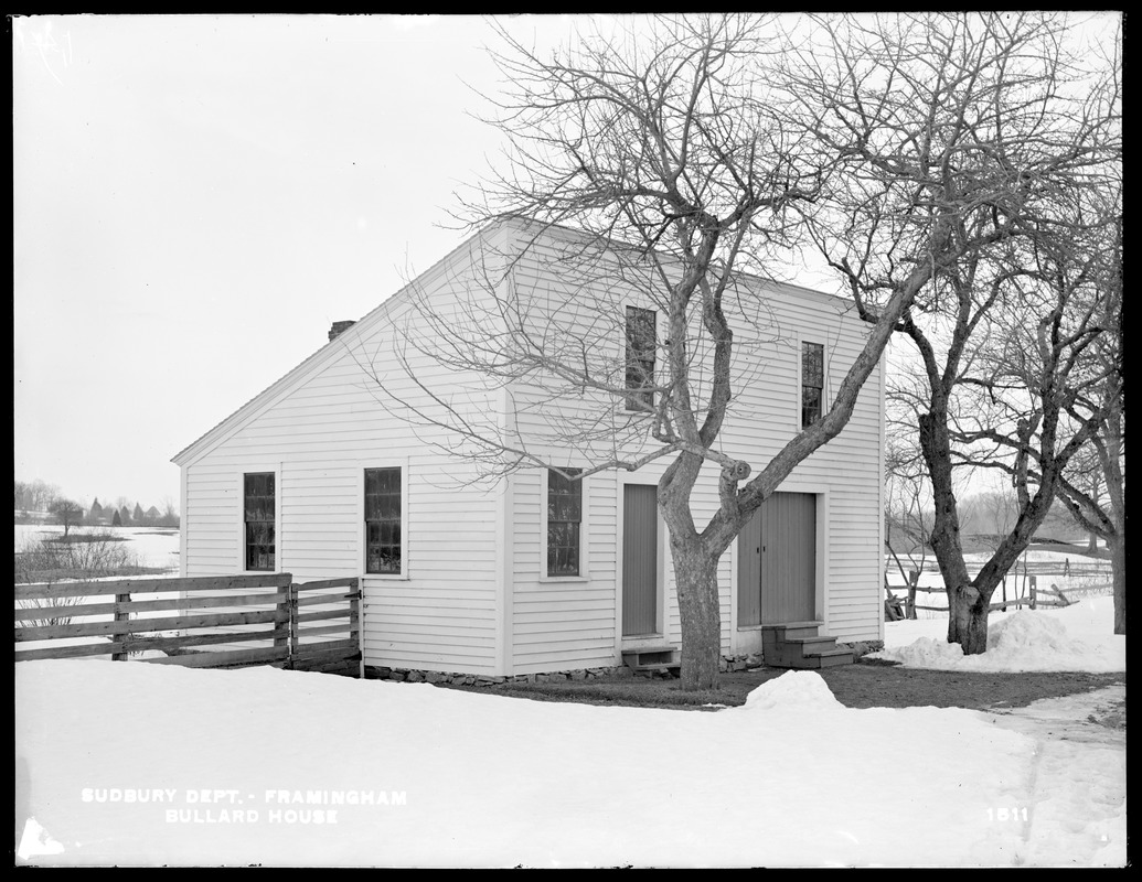Sudbury Department, Bullard House, shop (tool house), east of barn, from the north, Framingham Center, Framingham, Mass., Feb. 14, 1898