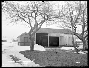 Sudbury Department, Bullard House, sheds, back of barn, from north near barn, Framingham Center, Framingham, Mass., Feb. 14, 1898