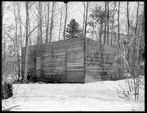 Sudbury Department, shed (blacksmith shop) near Whitehall Reservoir, on east side of reservoir, from the south, Woodville, Hopkinton, Mass., Feb. 17, 1898