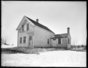 Sudbury Department, wood house (southerly house) near Whitehall Dam, from the east in road, Woodville, Hopkinton, Mass., Feb. 17, 1898