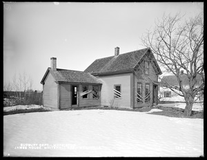 Sudbury Department, James' house (northerly house) near Whitehall Dam, from the south in road, Woodville, Hopkinton, Mass., Feb. 17, 1898