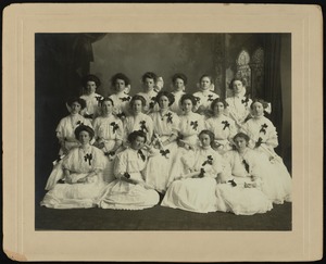 Group portrait of women dressed in white