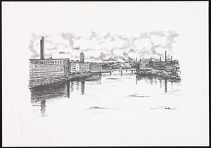 Drawing of Lawrence and the river