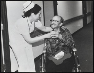 Joyce (Ippolito) Corcoran, daughter of Adeline Ippolito, nurse - taking care of her father at Salem Haven Nursing Home